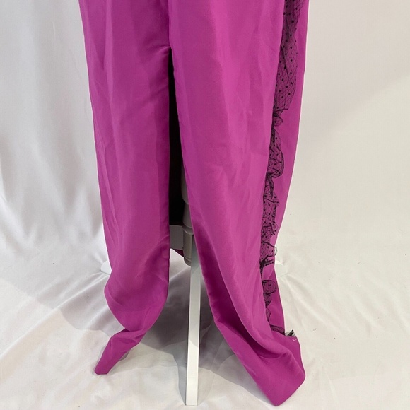 New JS Collections One Shoulder Column Evening Gown Hayley Cerise Black Size 6 - Picture 11 of 16